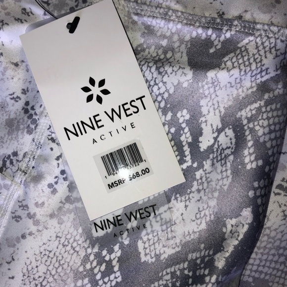 Nine West Gray & White Snake Skin Print Leggings - Picture 3 of 6